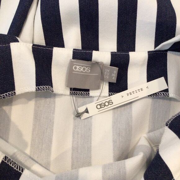 ASOS Stripe Pinny Jumpsuit with Frill Hem size 4 NWT - Picture 7 of 8